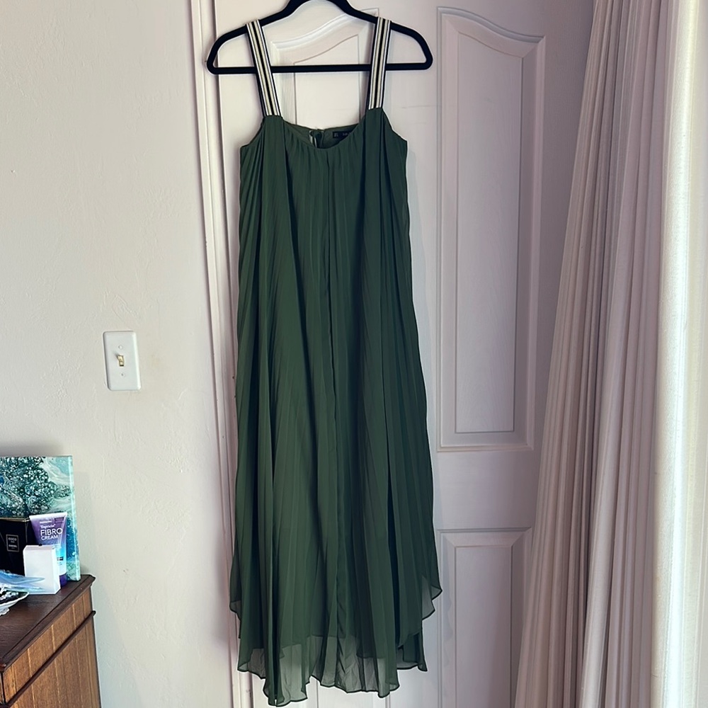 Zara Green High Low Sundress for Wedding Guest